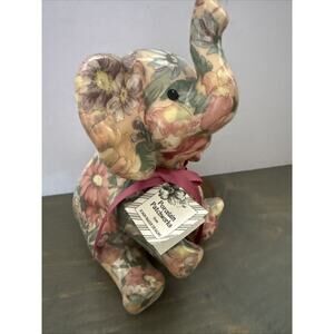 Porcelain Patchworks - JoanBaker Designs-VtG Pink & Peachy Floral Elephant NWT